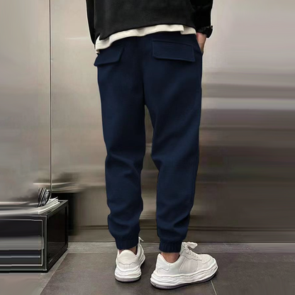 Herensportbroek Elastische Band Zwart Comfortabel Sportbroek
