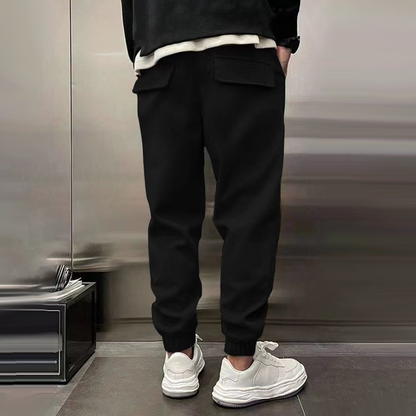 Herensportbroek Elastische Band Zwart Comfortabel Sportbroek
