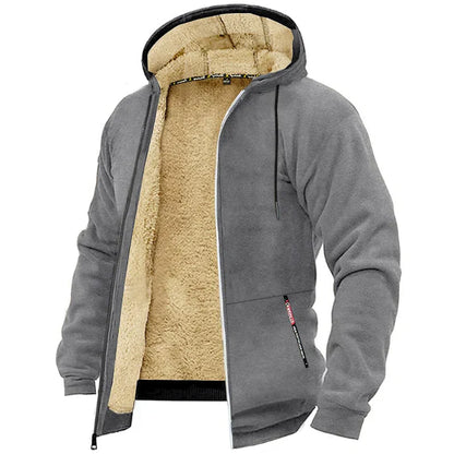 Heren Fleece Hoodie met Rits Warm en Zacht