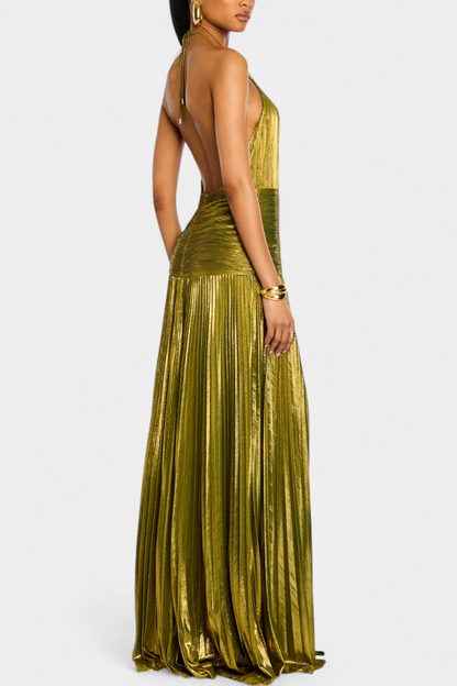 Dames Avondjurk Elegant Metallic Glans Jurkje