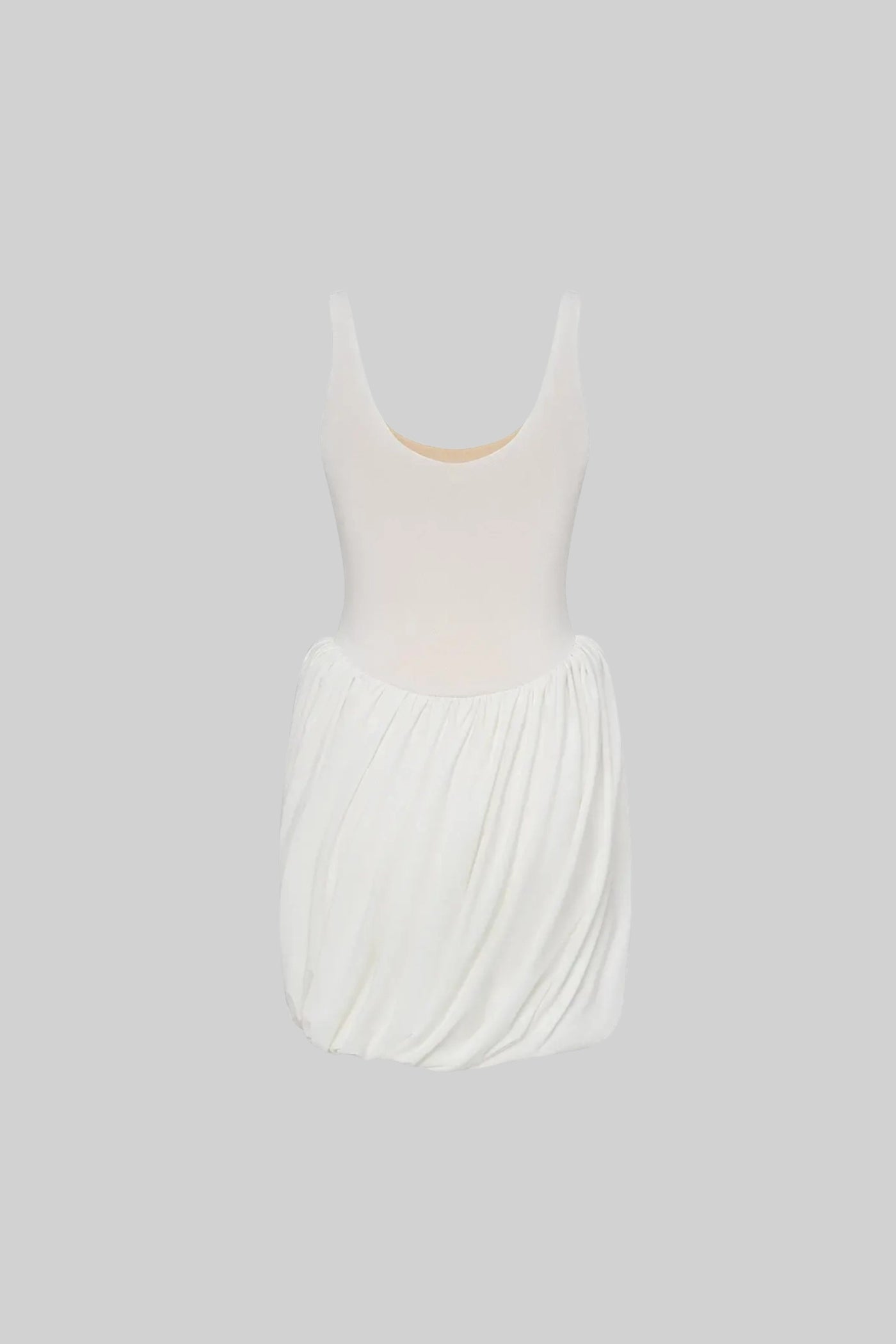 Witte Mini Jurk met Rok en Zijsplit Voor Vrouw
