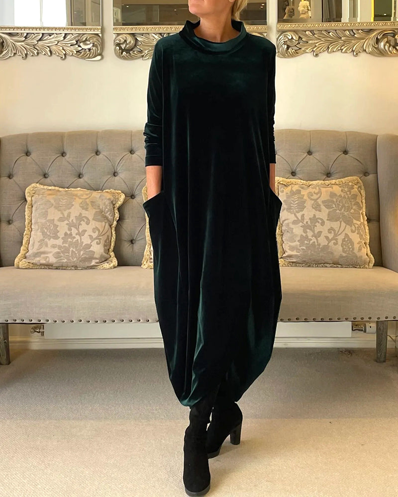 Damesjurk Lange Mouwen Zacht Velvet Herfst Collectie