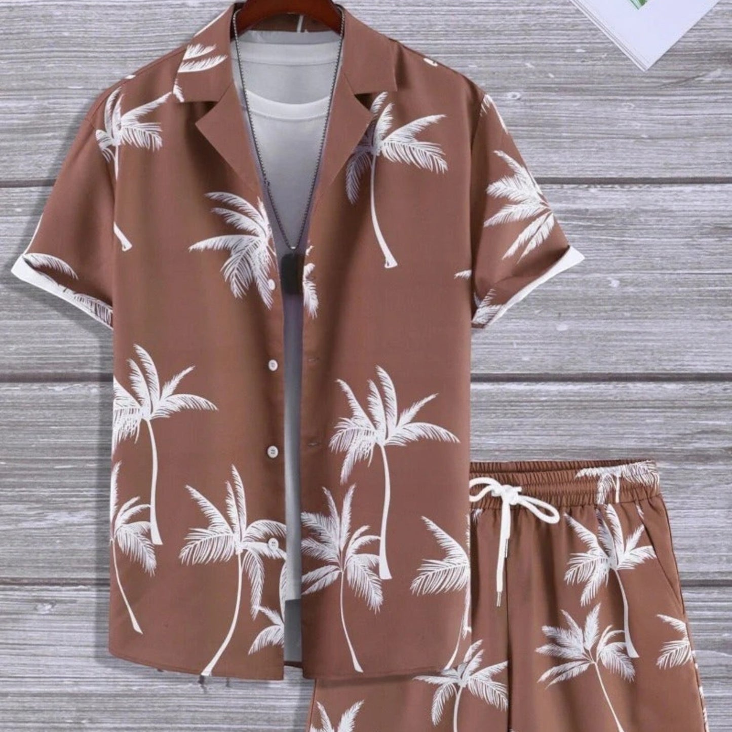 Heren Kleding Set: Tropicale Overhemd en Korte Broek
