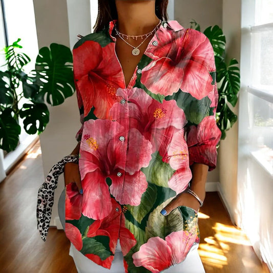 Dames Blouse Vintage Stijl Comfortabele Pasvorm - StudioMarella