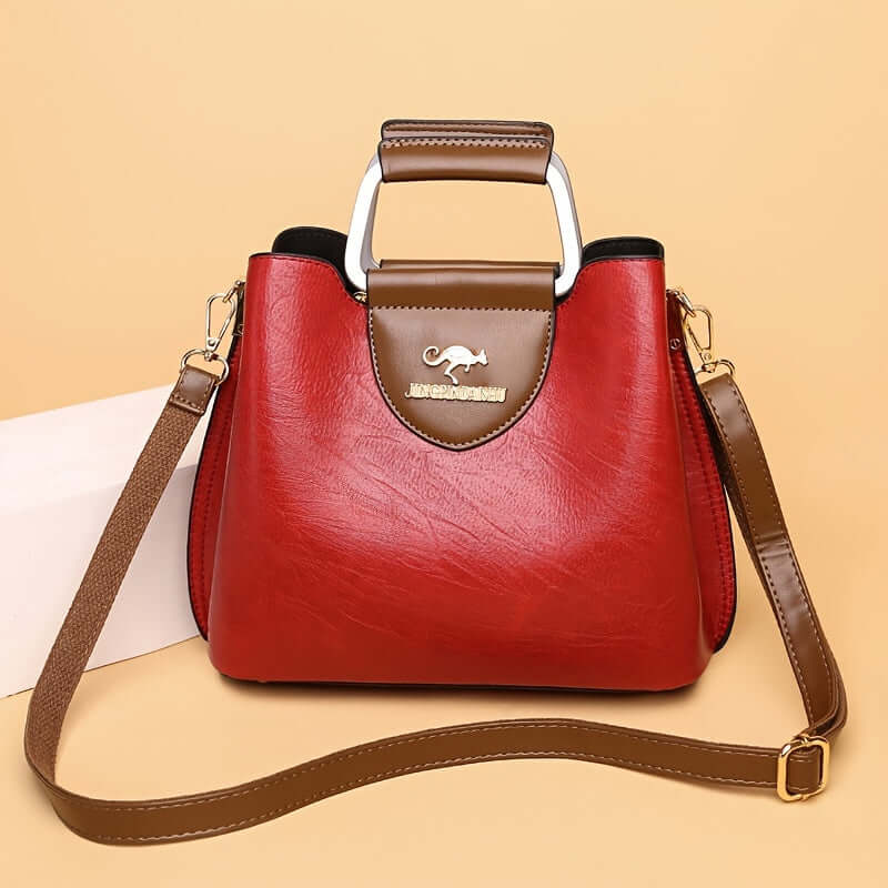 Leren Handtas voor Dames Twee-Kleurig Stijlvol Design