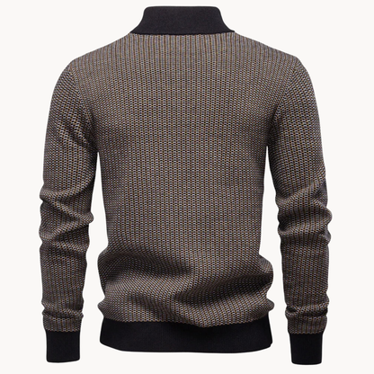 Pullover met Textuur en Kwart Rits voor Heren