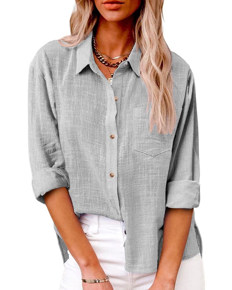 Vrouwen Blouse van Katoen en Linnen Stijlvol