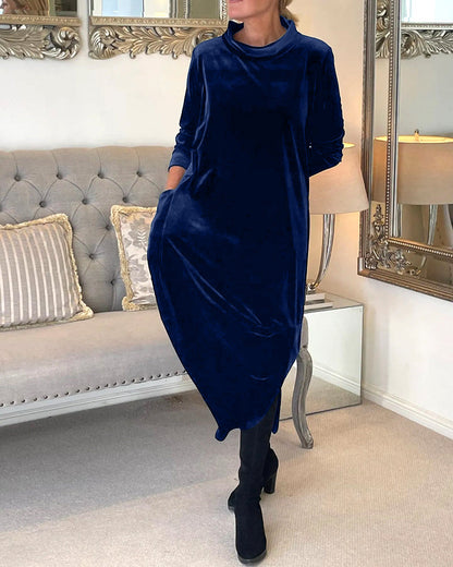 Damesjurk Lange Mouwen Zacht Velvet Herfst Collectie