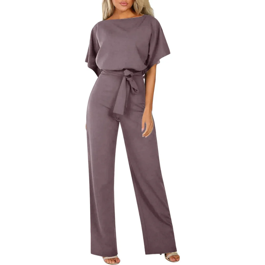 Zomer Jumpsuit Wijd Met Ceintuur Jurk Vrouw