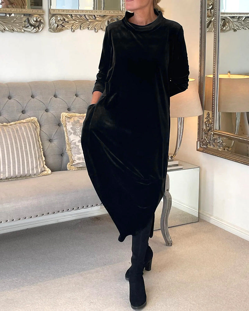 Damesjurk Lange Mouwen Zacht Velvet Herfst Collectie