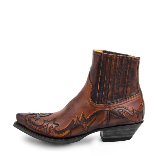 Leren Laarzen Heren Westernstijl Cowboylaarzen - StudioMarella