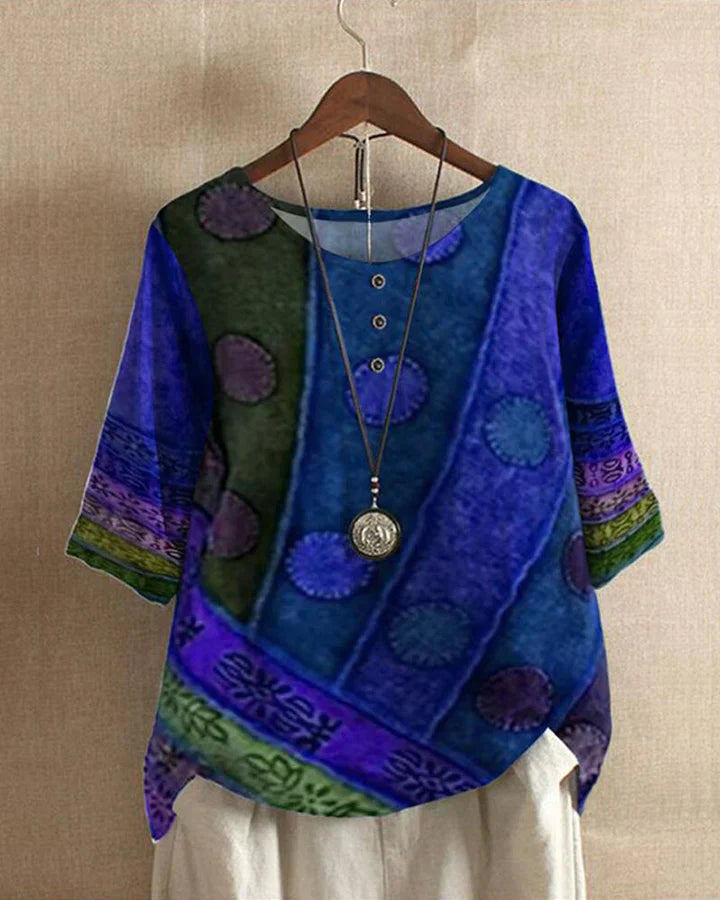 Bohostyle Top voor Vrouw met Ritva Prints