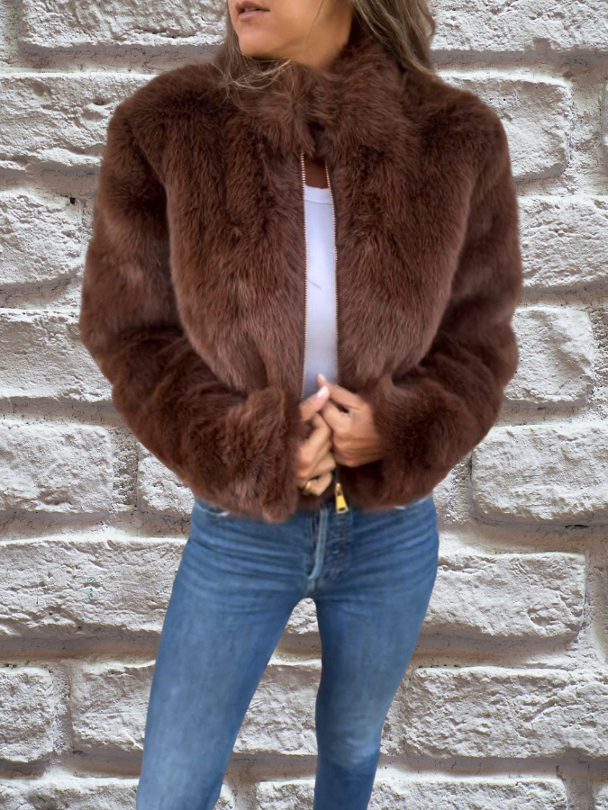 Dames Velvet Jas Warm en Zachte Pluche Stof voor Herfst en Winter - StudioMarella