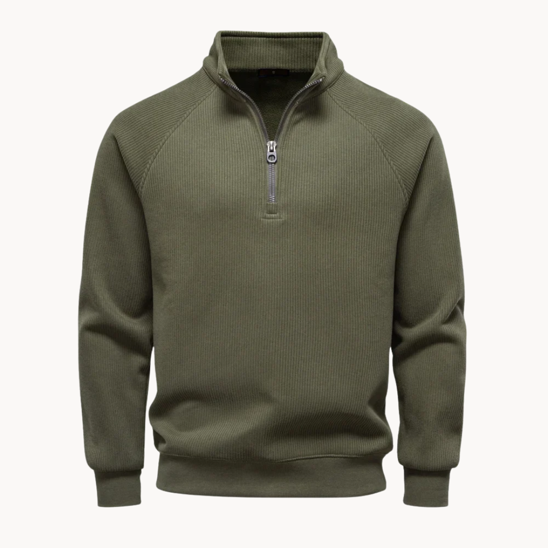 Heren Trui Katoenmix Quarter-Zip Casual Design - StudioMarella
