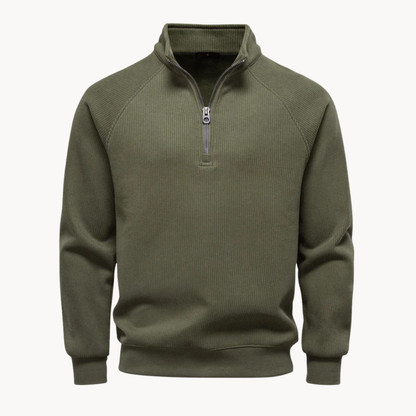 Heren Trui Katoenmix Quarter-Zip Casual Design - StudioMarella