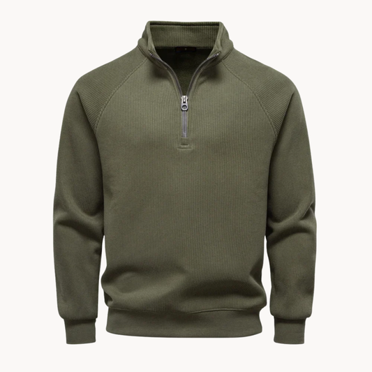 Heren Trui Katoenmix Quarter-Zip Casual Design - StudioMarella