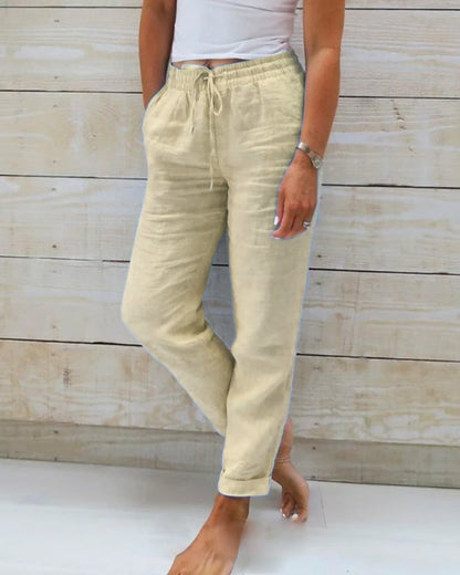 Elastische Pantalon van Katoen voor Vrouw