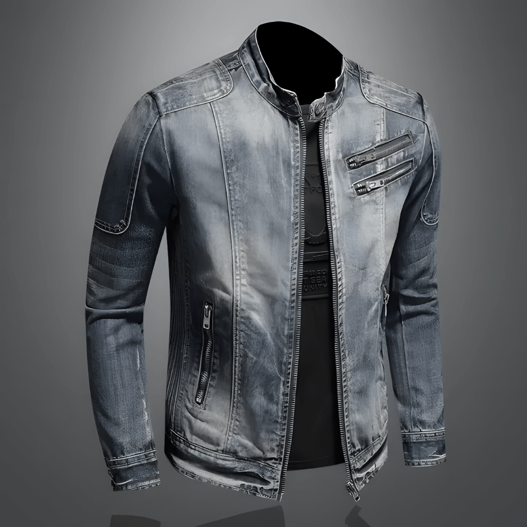 Leren Jas Heren Vintage Retro Model met Veel Zakken - StudioMarella