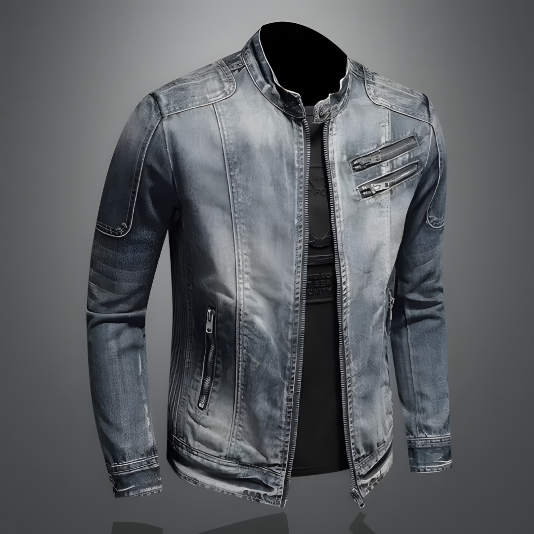 Blauwe Denim Jacket voor Mannen