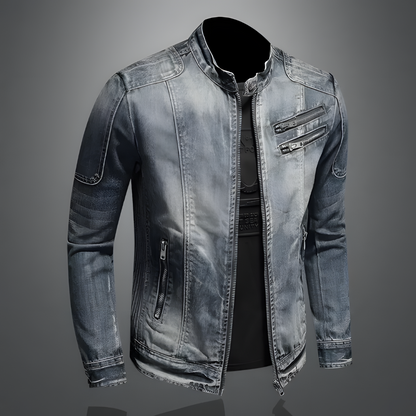 Blauwe Denim Jacket voor Mannen