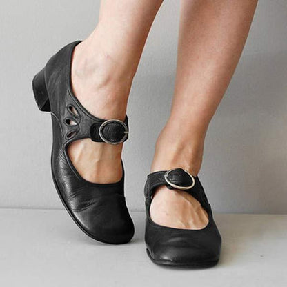 Luxe Leren Sandalen met Fibbia Sluiting