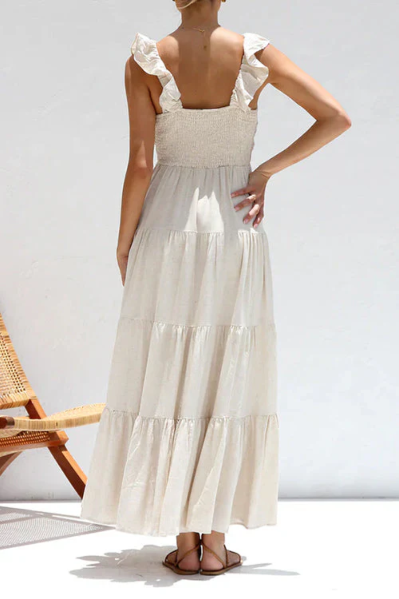 Lange Maxi Jurk voor Vrouw Luchtig en Elegante Stijl