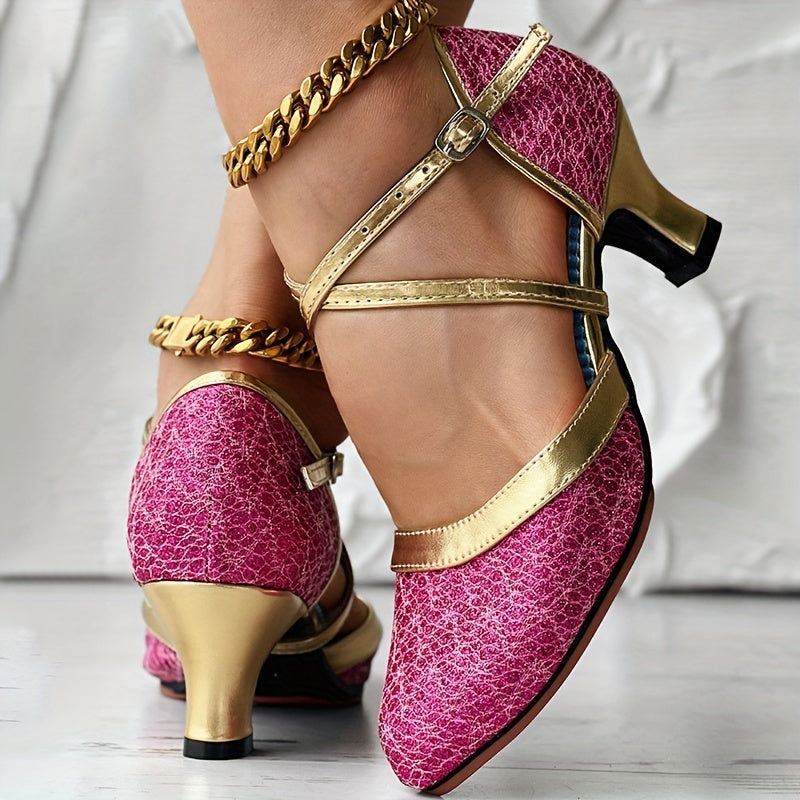 Hoge Hakken met Dubbele Riempjes Elegante Design