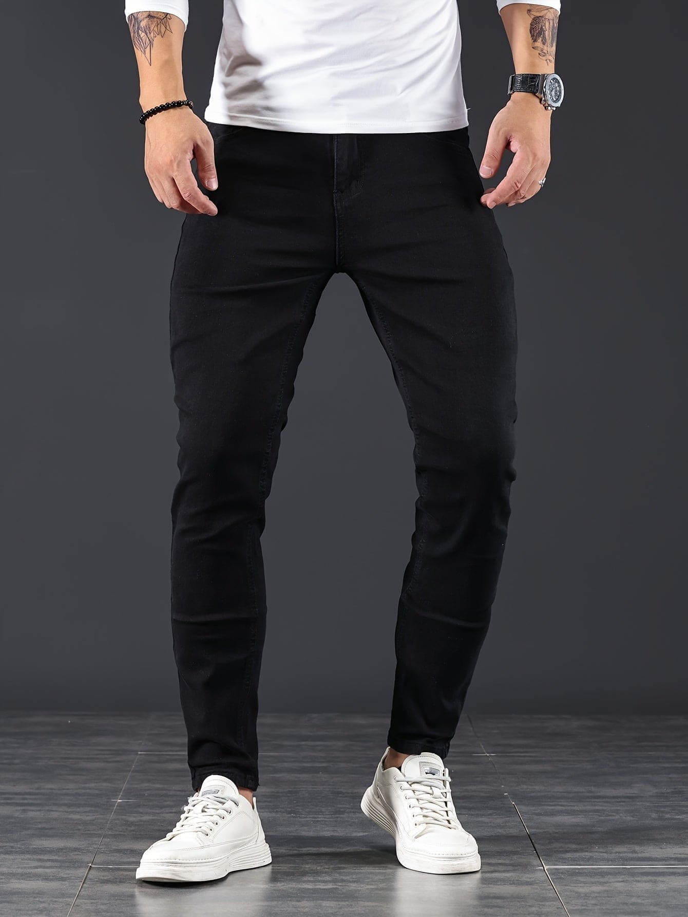 Heren Skinny Jeans – Slim Fit Spijkerbroek Met Rits