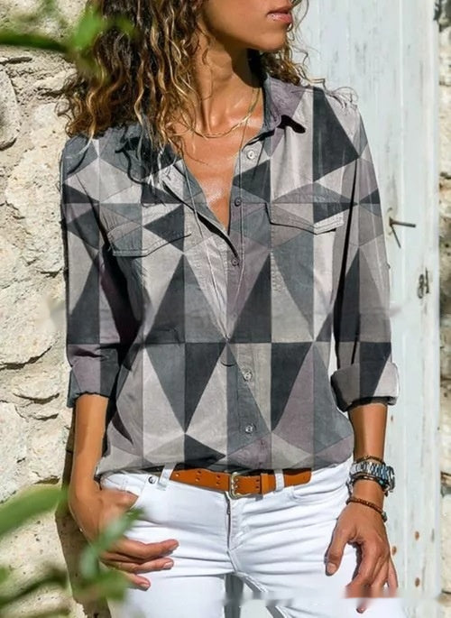 Dames Blouse Met Geometrische Print Mooi en Stijlvol - StudioMarella