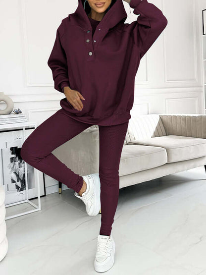 Dames Hoodie Set Fleece - Comfortabele Trui met Broek