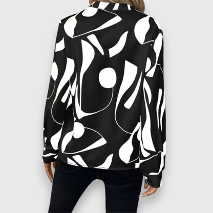 Dames Blouse Met Grafisch Patroon Comfortabele Pasvorm
