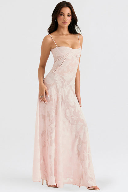 Elegante Maxi Jurk Geborduurd voor Vrouw