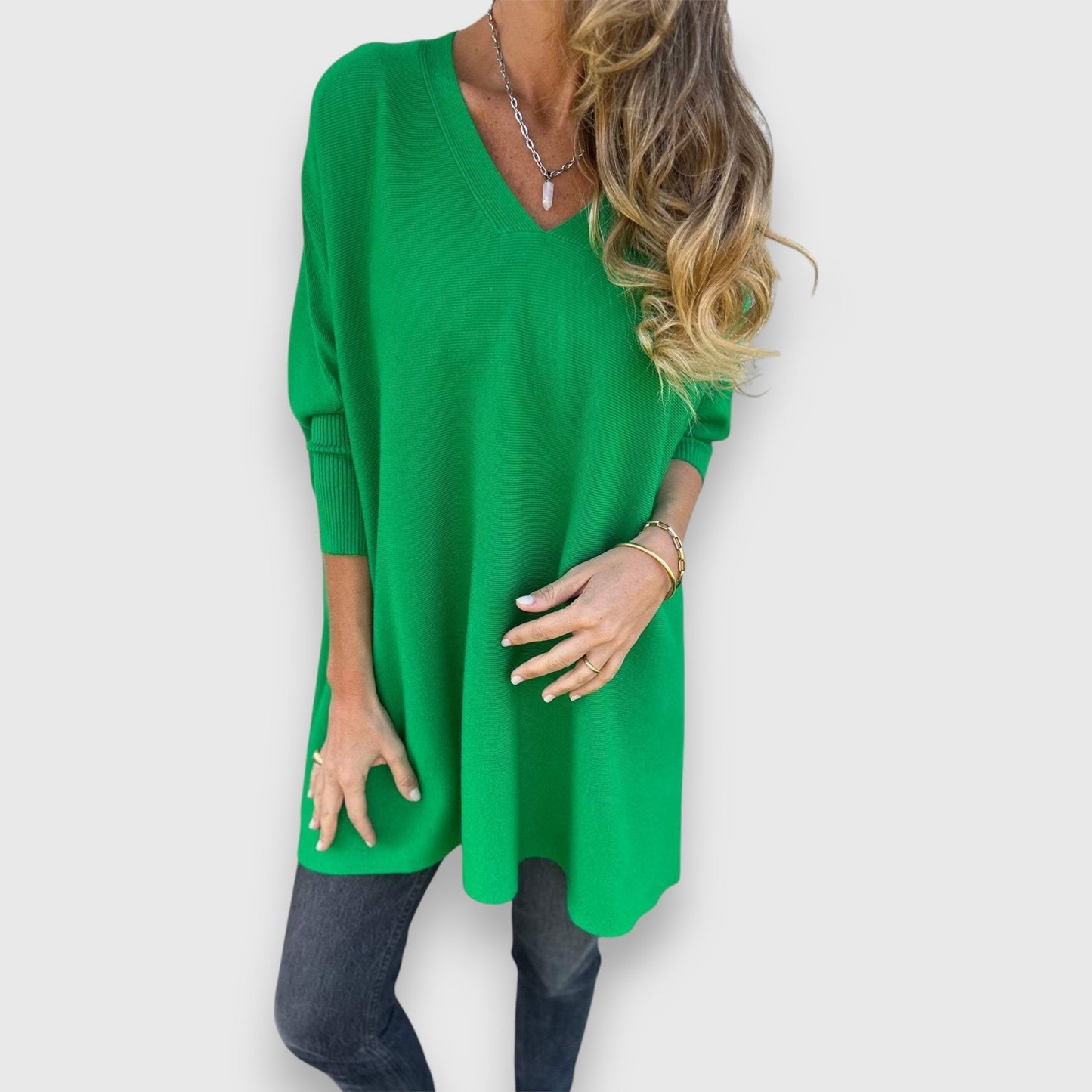 Dames Trui Oversized V-hals Comfortabele Pasvorm