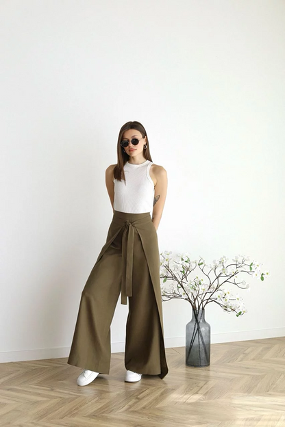 Linnen Broeken voor Vrouwen Zomerse Wide Leg Stijl