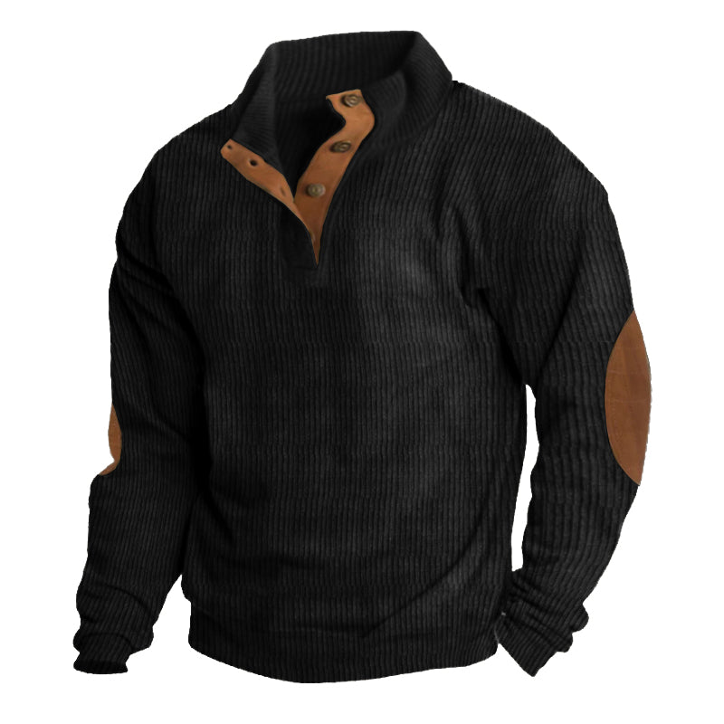 Heren Trui Ribcord Knopen Casual Klassiek Design