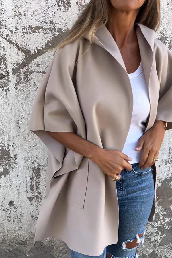 Dames Cape Jas Losvallend Oversized Warm