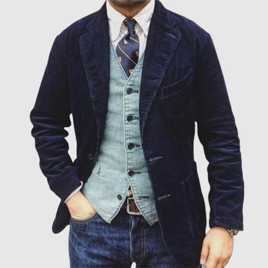 Velvet Blazer Heren - Slim Fit Colbert met Knoopsluiting - StudioMarella