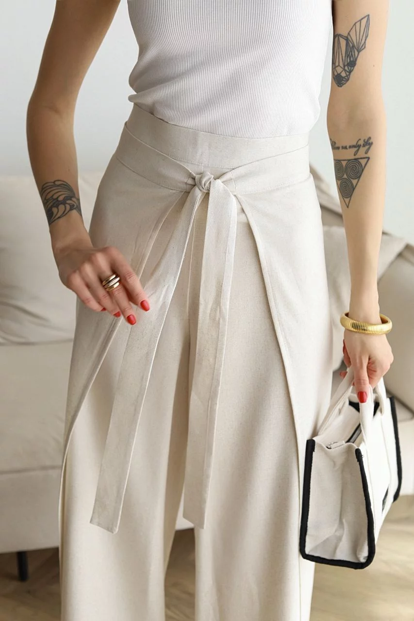 Linnen Broeken voor Vrouwen Zomerse Wide Leg Stijl
