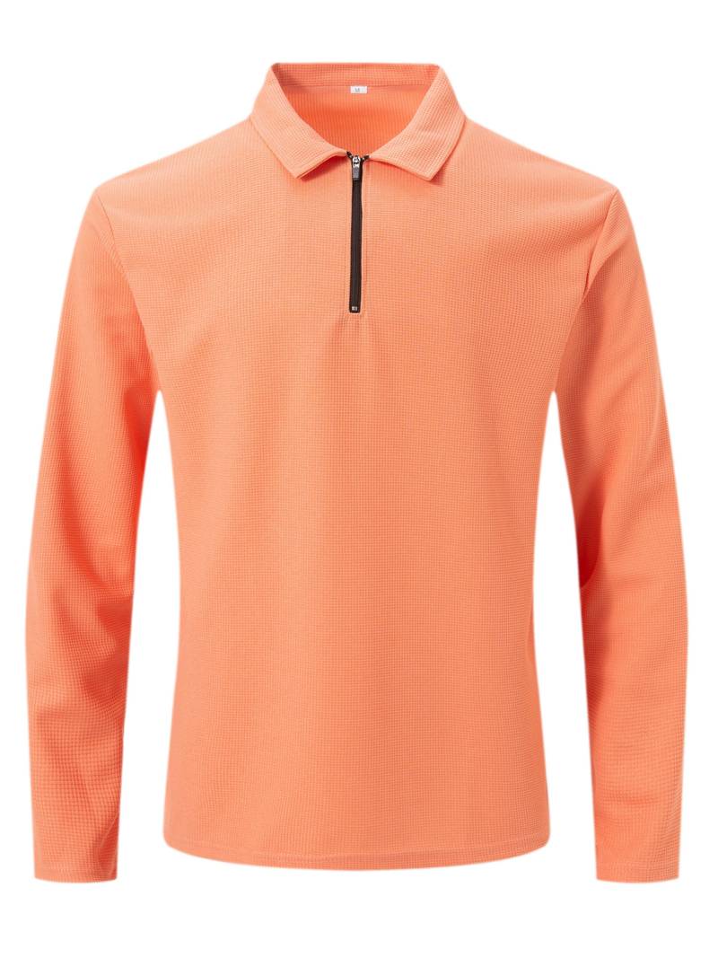 Heren Wafelshirt Lange Mouwen V-Hals Casual Kleding