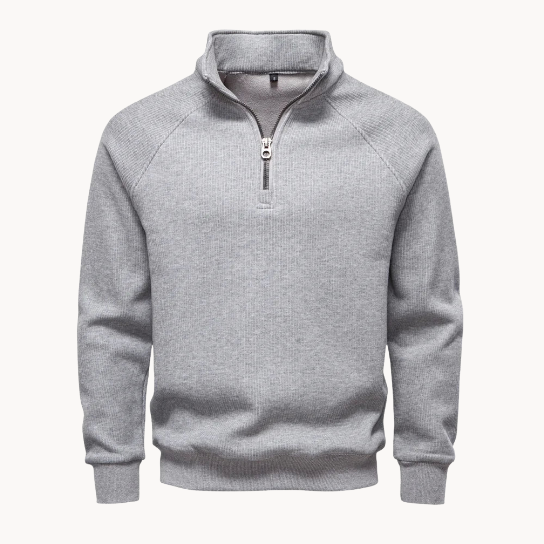 Heren Trui Katoenmix Quarter-Zip Casual Design
