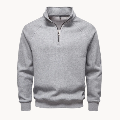 Heren Trui Katoenmix Quarter-Zip Casual Design
