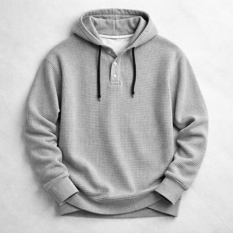 Waffle Hoodie Heren - Comfortabele Wafeltrui Zacht en Warm