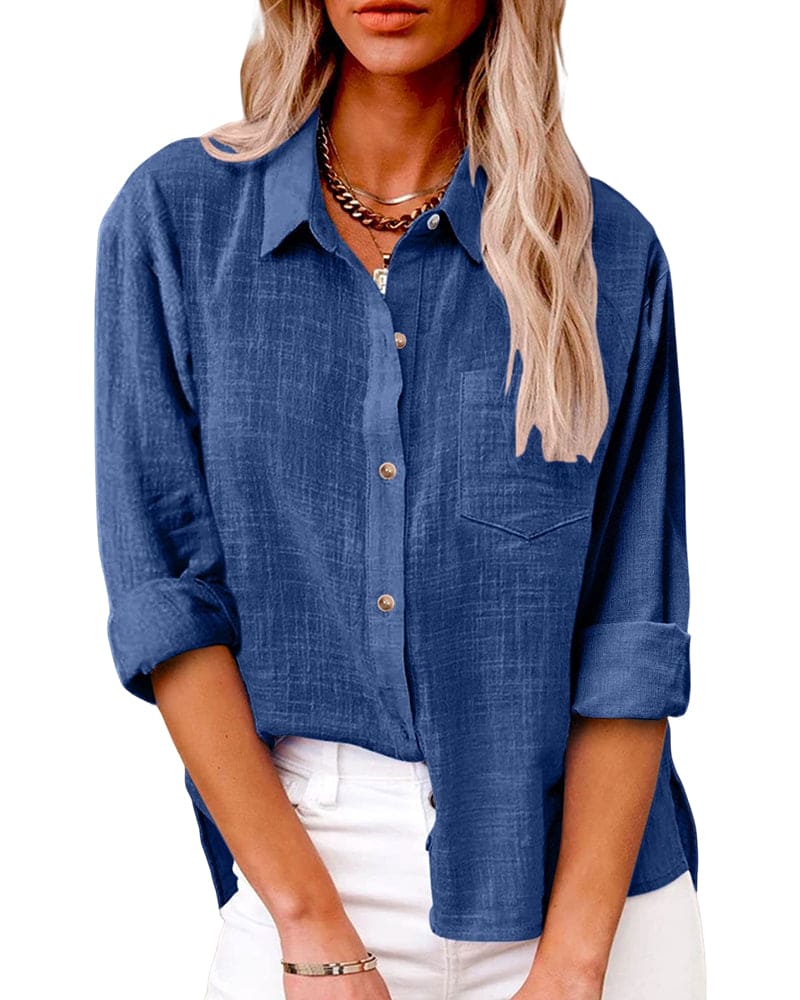 Vrouwen Blouse Lange Mouwen met Zakken