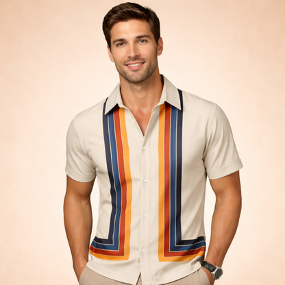 Heren Overhemd Retro Stijl Modern Katoen