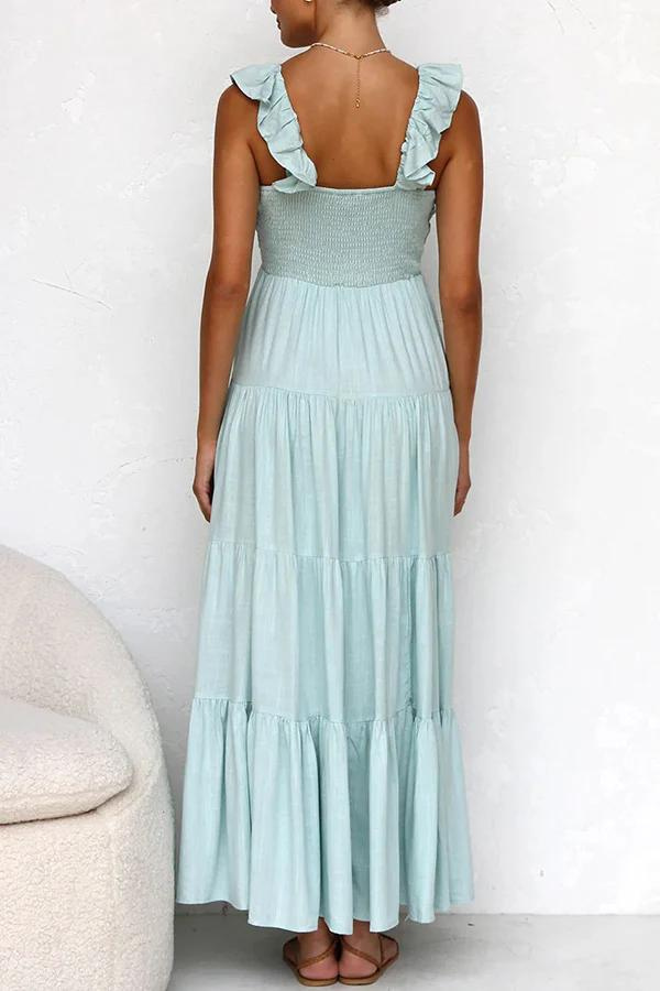 Lange Maxi Jurk voor Vrouw Luchtig en Elegante Stijl