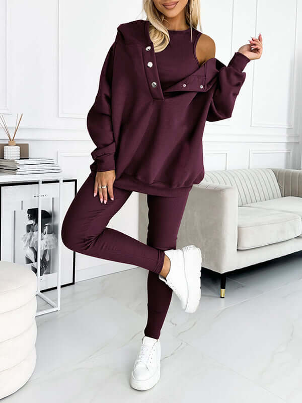 Dames Hoodie Set Fleece - Zachte Joggingbroek en Trui met Capuchon