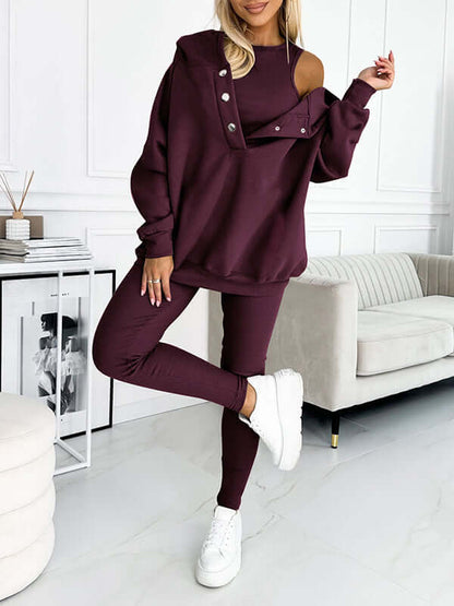 Dames Hoodie Set Fleece - Zachte Joggingbroek en Trui met Capuchon