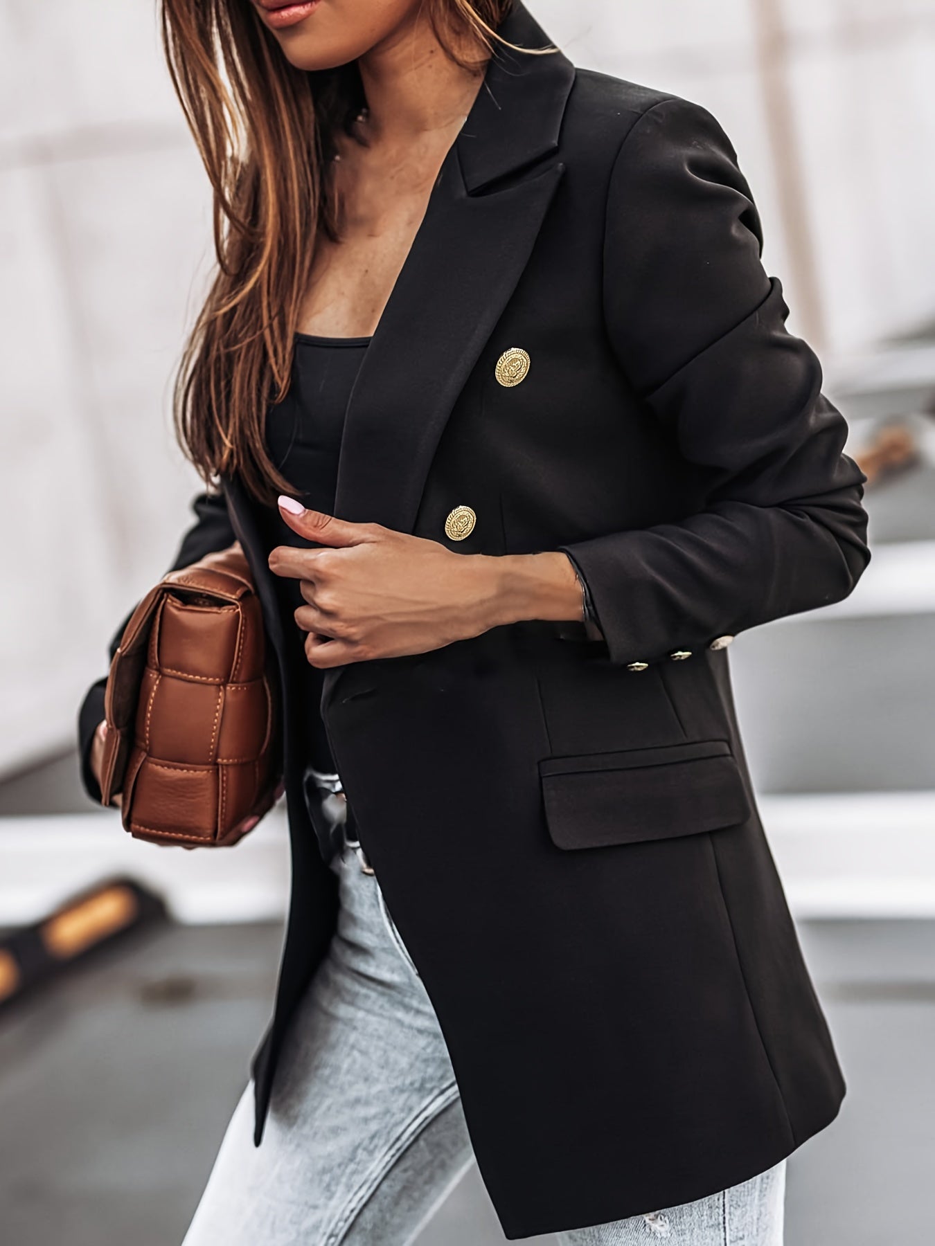 Damesblazer Zakelijk Elegance met Dubbele Knoopsluiting - StudioMarella