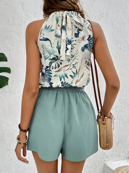 Tweedelig Bloemenprint Jurk Set Zomerse Stijl
