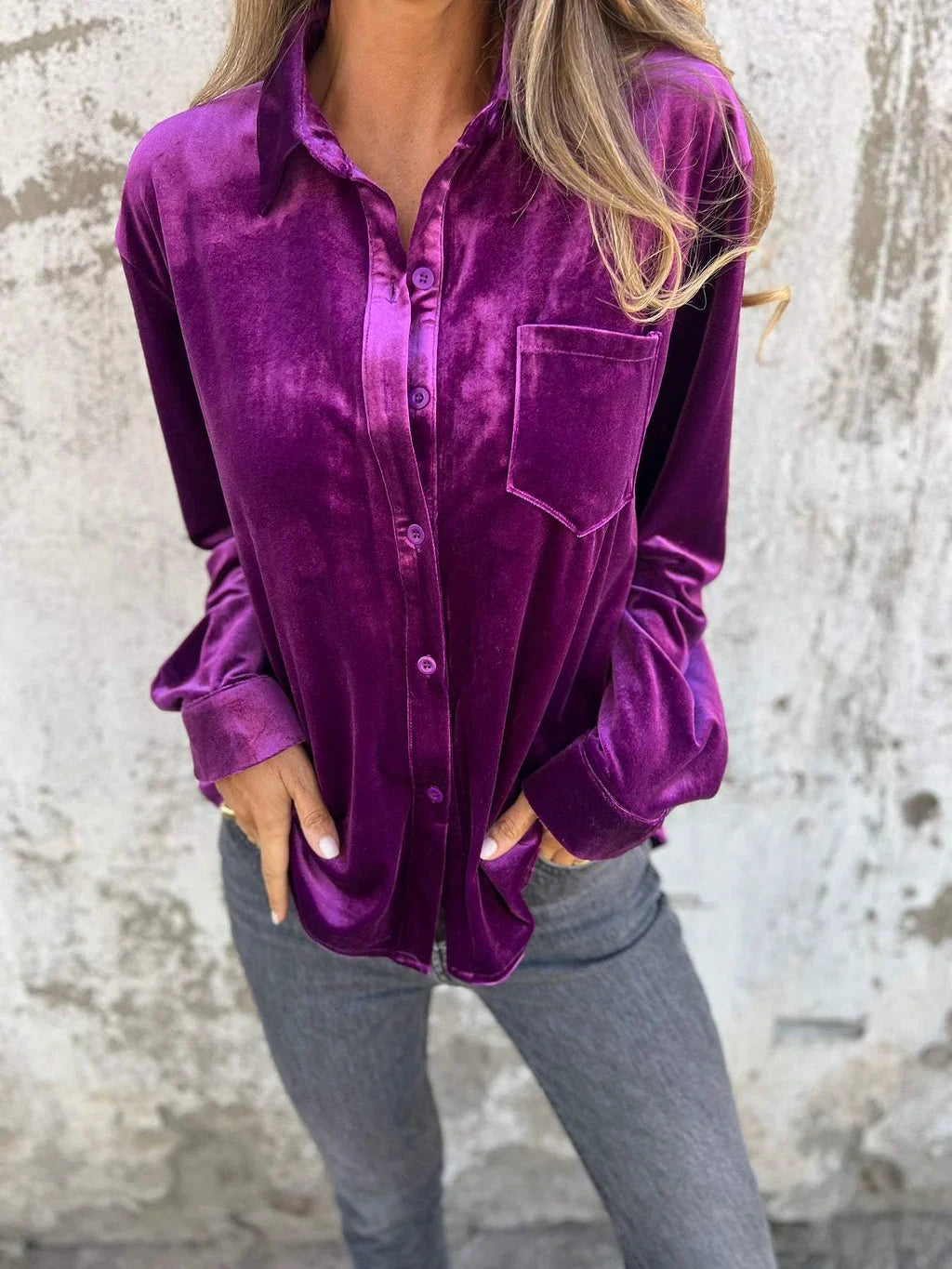 Dames Blouse Fluweel Losse Pasvorm